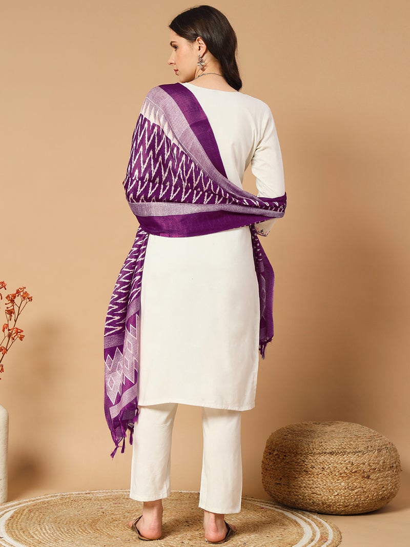 VISHVA CREATION Classic Off-White Kurta Set for Women - Image 4